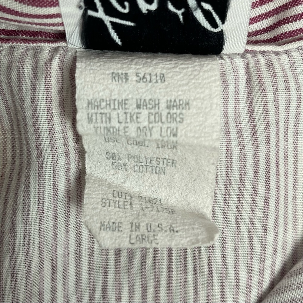Tap & Co women's striped cotton button up long sleeve shirt, size L - Picture 7 of 10